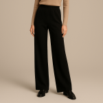 شلوار بگ دورس کمرکش مشکی قد 100cm سایز 32 تا 62 رویداسما roydasma سایز بزرگ موجود