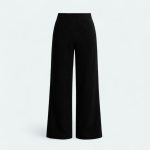 شلوار بگ مخمل کبریتی ریز کمرکش مشکی قد 100cm سایز 32 تا 62 (رنگبندی موجود) رویداسما roydasma سایز بزرگ موجود