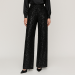 شلوار بگ پشت کش مخمل پولکی مشکی سایز 32 تا 62 (رنگبندی موجود) رویداسما roydasma سایز بزرگ موجود