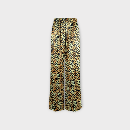 شلوار بگ کمرکش پلنگی کرپ نخ قد 100cm سایز 32 تا 62 رویداسما roydasma سایز بزرگ موجود