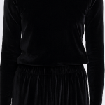 شلوار راسته مخمل کمرکش مشکی سایز 32 تا 62 قد 100cm (رنگبندی موجود) رویداسما roydasma سایز بزرگ موجود