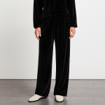 شلوار راسته مخمل کمرکش مشکی سایز 32 تا 62 قد 100cm (رنگبندی موجود) رویداسما roydasma سایز بزرگ موجود