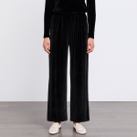 شلوار راسته مخمل کمرکش مشکی سایز 32 تا 62 قد 90cm (رنگبندی موجود) رویداسما roydasma سایز بزرگ موجود