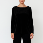 شومیز مخمل آستین بلند مشکی سایز 32 تا 62 (رنگبندی موجود) رویداسما roydasma سایز بزرگ موجود