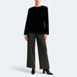 شومیز مخمل کبریتی ریز آستین بلند مشکی سایز 32 تا 62 (رنگبندی موجود) رویداسما roydasma سایز بزرگ موجود