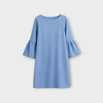 پیراهن آزاد مجلسی آبی روشن آستین بل میدی سایز 32 تا 62 رویداسما roydasma سایز بزرگ موجود