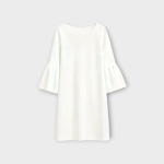 پیراهن آزاد مجلسی سفید آستین بل میدی سایز 32 تا 62 رویداسما roydasma سایز بزرگ موجود