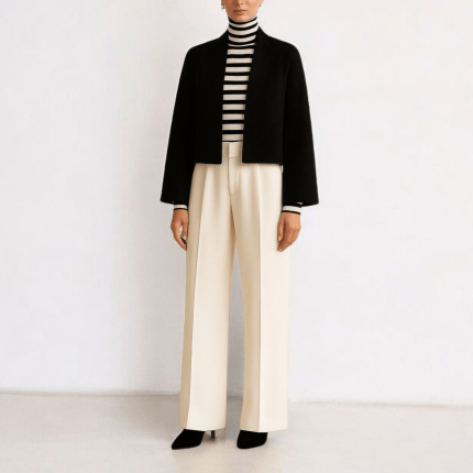 کت کراپ مخمل کبریتی ریز جلوباز مشکی سایز 32 تا 62 (رنگبندی موجود) رویداسما roydasma سایز بزرگ موجود