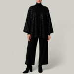 کت کیمونو جلوباز مخمل پولکی مشکی سایز 32 تا 62 (رنگبندی موجود) رویداسما roydasma سایز بزرگ موجود