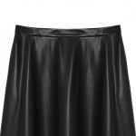 دامن چرم پشت کش مشکی سایز 32 تا 62