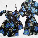 لباس خواب ساتن سه تکه زنانه سایز 32 تا 62