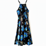 پیراهن ساتن گل شقایق هالتری سایز 32 تا 62 رویداسما roydasma سایز بزرگ موجود لباس چند منظوره