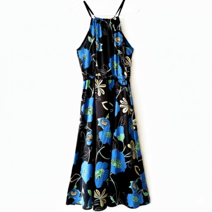 پیراهن ساتن گل شقایق هالتری سایز 32 تا 62 رویداسما roydasma سایز بزرگ موجود لباس چند منظوره