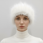 هدبند روسی خز پرزبلند پشت کش سفید