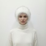 هدبند روسی خز پرزبلند پشت کش سفید با رگه مشکی