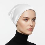 مینی اسکارف مثلثی ساتن سفید پشت کش