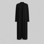 مانتو آستین رگلان مشکی جلوباز سایز 32 تا 62 رویداسما roydasma سایز بزرگ موجود