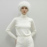 هدبند روسی خز پرزبلند پشت کش سفید با رگه مشکی