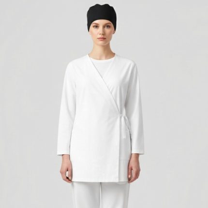 اسکراب یا روپوش چپ و راستی پزشکی و آزمایشگاهی سفید سایز 32 تا 62 (رنگبندی موجود) رویداسما roydasma سایز بزرگ موجود