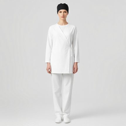 ست اسکراب و شلوار پزشکی و آزمایشگاهی سفید سایز 32 تا 62 (رنگبندی موجود) رویداسما roydasma سایز بزرگ موجود