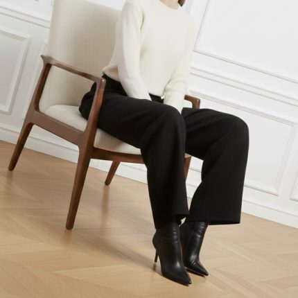 شلوار بگ فوتر پشت کش مشکی قد 100cm سایز 32 تا 62 رویداسما roydasma سایز بزرگ موجود