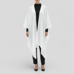 مانتو پانچو جلوباز کرپ سفید سایز 32 تا 62 (رنگبندی موجود) رویداسما roydasma