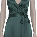 پیراهن کاپدار مجلسی سبز کله غازی بندی کمربنددار ساتن سایز 32 تا 62 (رنگبندی موجود) رویداسما roydasma سایز بزرگ موجود