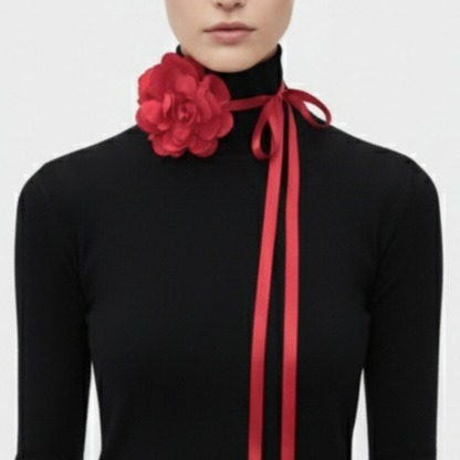 چوکر بندی گل قرمز رویداسما roydasma