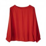 شومیز کرپ قرمز آستین بلند سایز 32 تا 62 رویداسما roydasma سایز بزرگ موجود