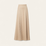 دامن بافت کرم نیم کلوش بلند پشت کش قد 100cm سایز 32 تا 62 - Image 2