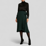 دامن مجلسی فلوئنس سبز کله غازی چپ و راستی سایز 32 تا 62 (رنگبندی موجود) رویداسما roydasma سایز بزرگ موجود