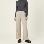 شلوار راسته کمرکش بافت کرم سایز 32 تا 62 رویداسما roydasma سایز بزرگ موجود