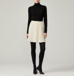 دامن بافت کرم کوتاه کمرکش ای لاین قد 35cm سایز 32 تا 62 رویداسما roydasma سایز بزرگ موجود