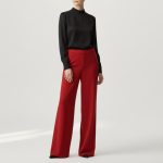 شلوار بگ کرپ پشت کش قرمز سایز 32 تا 62 (رنگبندی موجود) رویداسما roydasma سایز بزرگ موجود