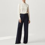 شلوار بگ کرپ پشت کش آبی نفتی سایز 32 تا 62 (رنگبندی موجود) رویداسما roydasma سایز بزرگ موجود