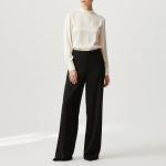 شلوار بگ کرپ پشت کش مشکی سایز 32 تا 62 (رنگبندی موجود) رویداسما roydasma سایز بزرگ موجود