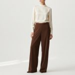 شلوار بگ کرپ پشت کش قهوه ای سایز 32 تا 62 (رنگبندی موجود) رویداسما roydasma سایز بزرگ موجود