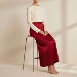 دامن مجلسی راسته بلند قرمز ساتن سایز 32 تا 62 (رنگبندی موجود) رویداسما roydasma سایز بزرگ موجود