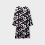 تونیک گلدار گل لیلیوم با زمینه مشکی کرپ نخ پفکی قد 90cm سایز 32 تا 62 رویداسما roydasma سایز بزرگ موجود