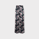 شلوار بگ کمرکش گل لیلیوم با زمینه مشکی بلند کرپ نخ پفکی سایز 32 تا 62 رویداسما roydasma سایز بزرگ موجود