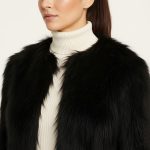 کت خز پرزبلند یقه گرد مشکی قد 60cm سایز 32 تا 62 (رنگبندی موجود) رویداسما roydasma سایز بزرگ موجود