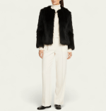 کت خز پرزبلند یقه گرد مشکی قد 60cm سایز 32 تا 62 (رنگبندی موجود) رویداسما roydasma سایز بزرگ موجود