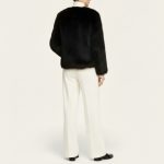 کت خز پرزبلند یقه گرد مشکی قد 60cm سایز 32 تا 62 (رنگبندی موجود) رویداسما roydasma سایز بزرگ موجود